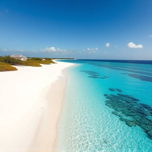 Paisaje de Formentera con una playa de arena blanca y aguas cristalinas
